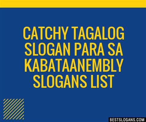 kabataan slogan tagalog|100+ Catchy Para Sa Kabataan Slogans 2024.
